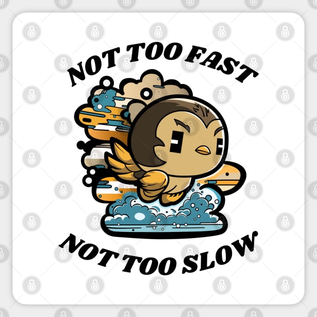Flying Bird, not too fast, not too slow Sticker by micho2591